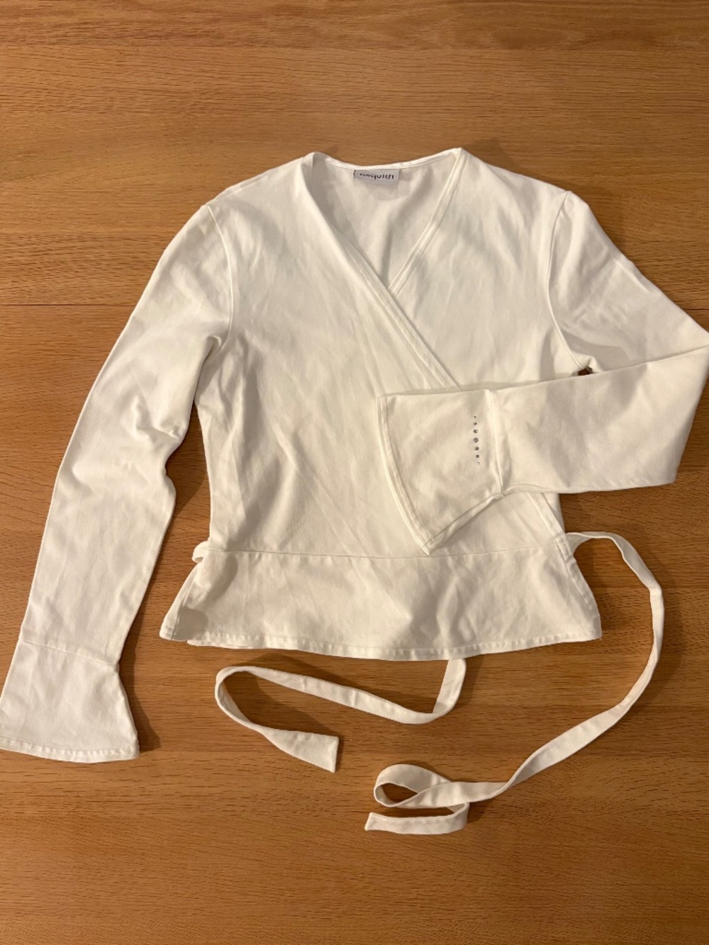 Long Sleeve Ballet Wrap Top Yoga Pilates Asquith London White Bling Size S